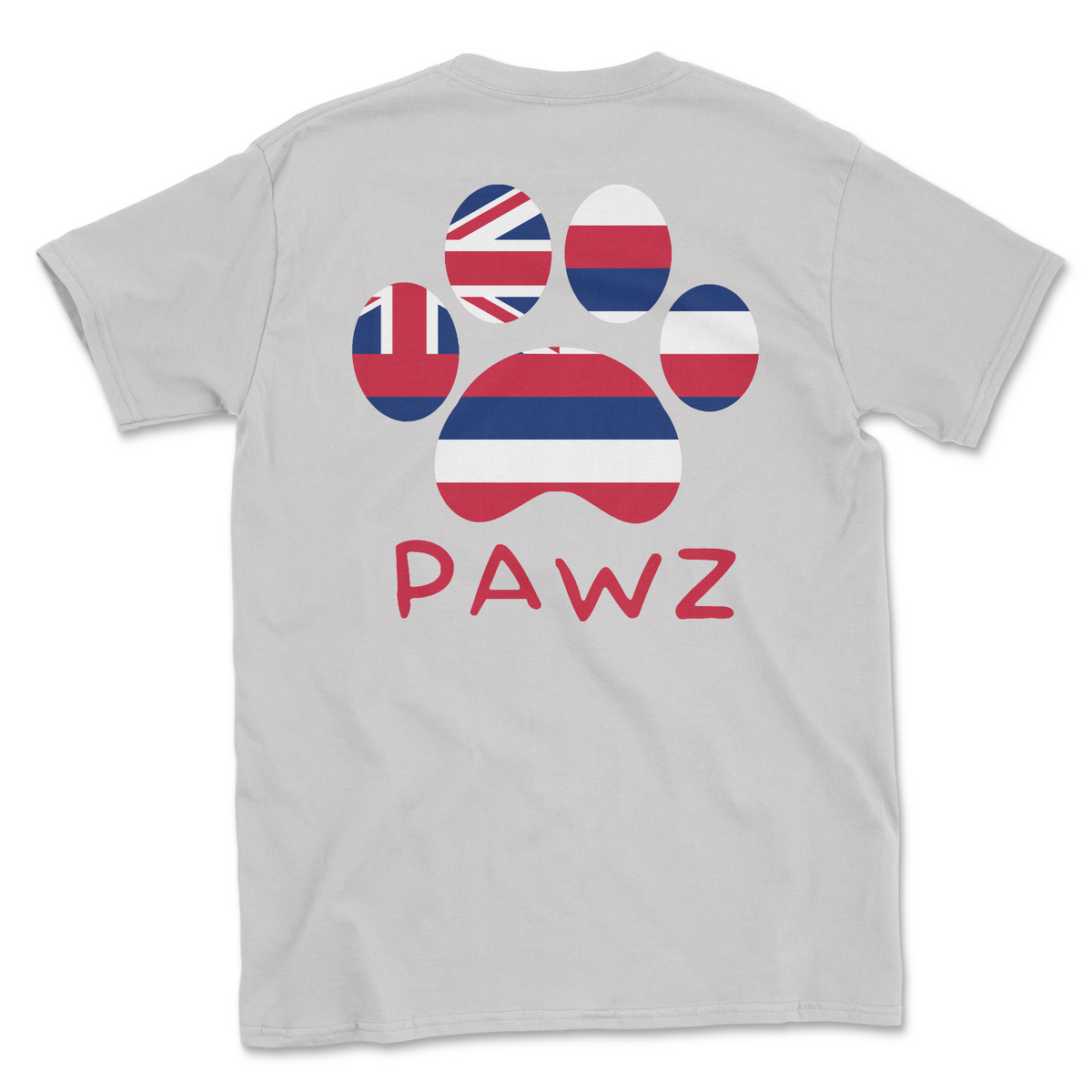 Hawaii Flag Paw (Adult Short Sleeve T-Shirt)