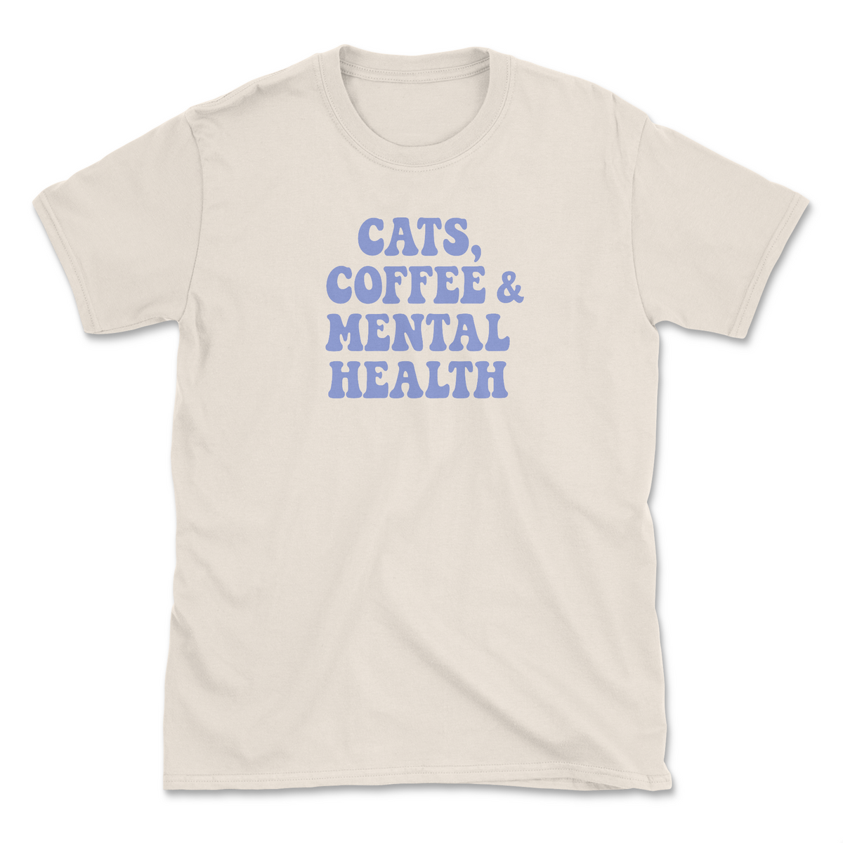 Cats & Coffee (Front Print) (Adult Short Sleeve T-Shirt)