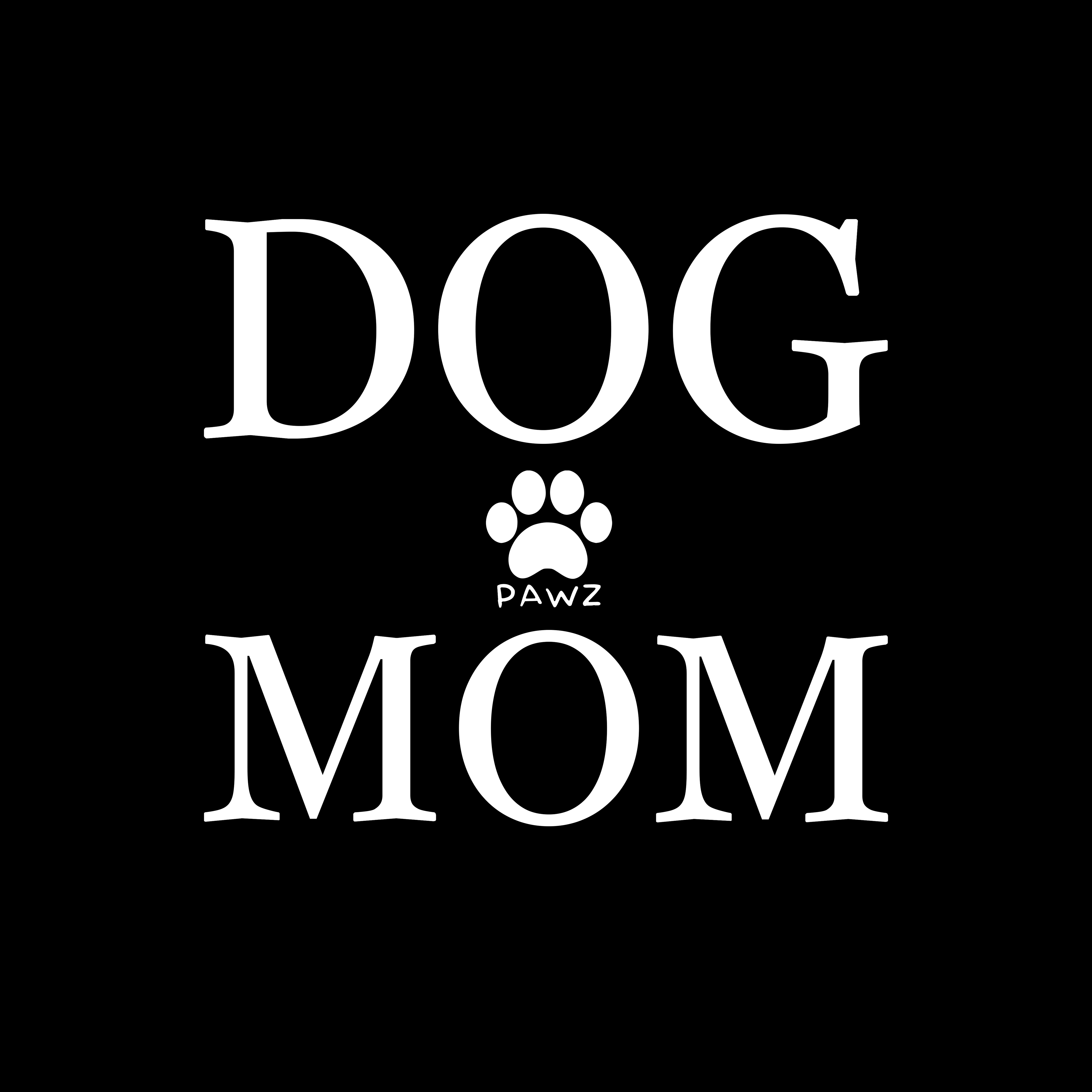 B/W Dog Mom - Front Print (Adult Short Sleeve T-Shirt)