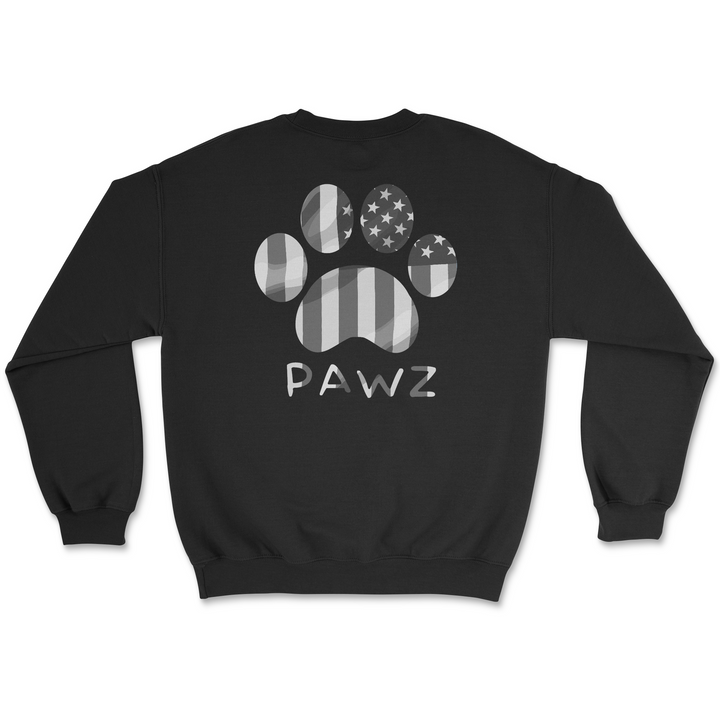 B/W Vertical Paw (Adult Crewneck)