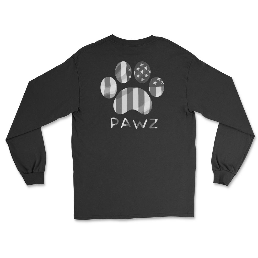 B/W Vertical Paw Flag (Adult Long Sleeve)