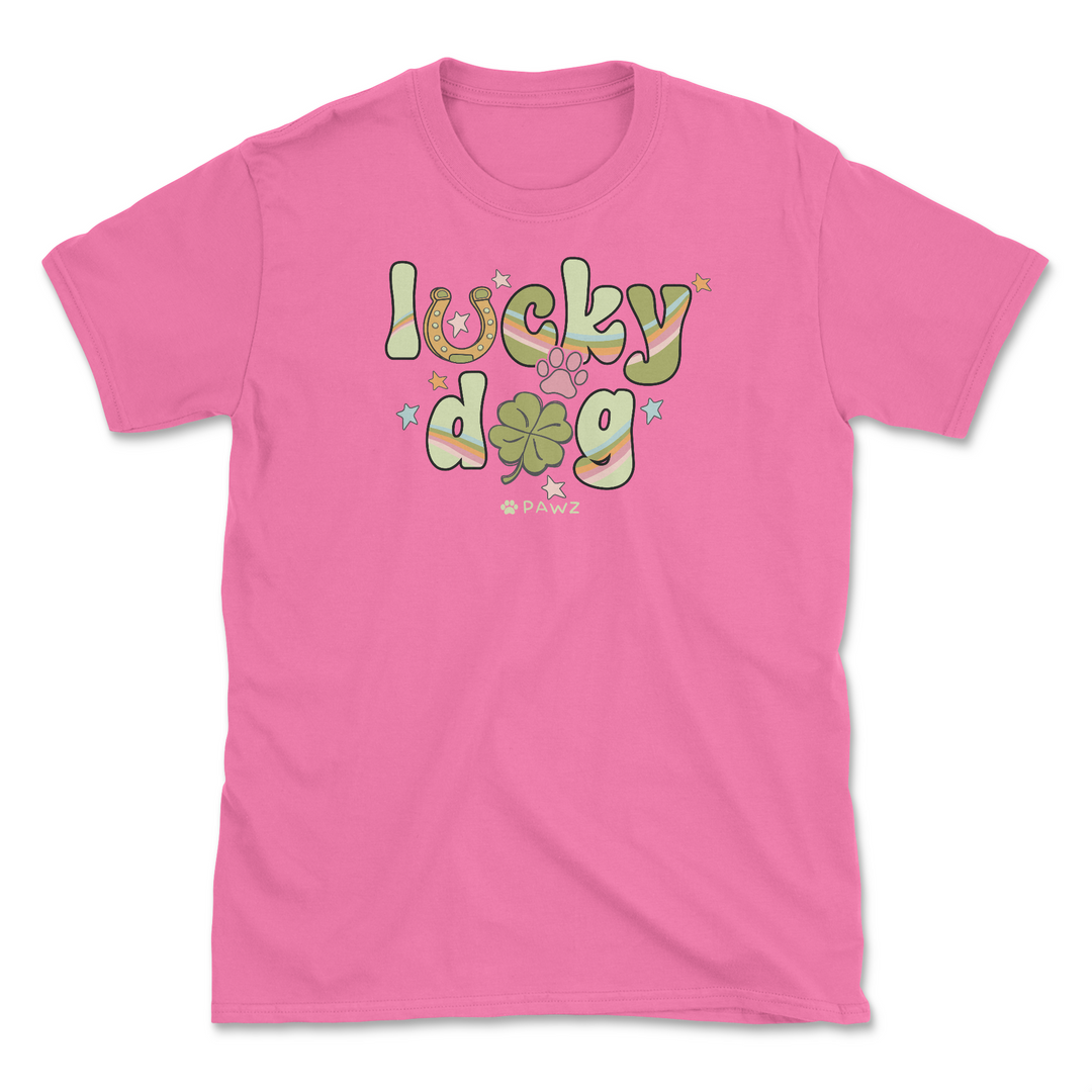 Lucky Dog - Front Print (Adult Short Sleeve T-Shirt)