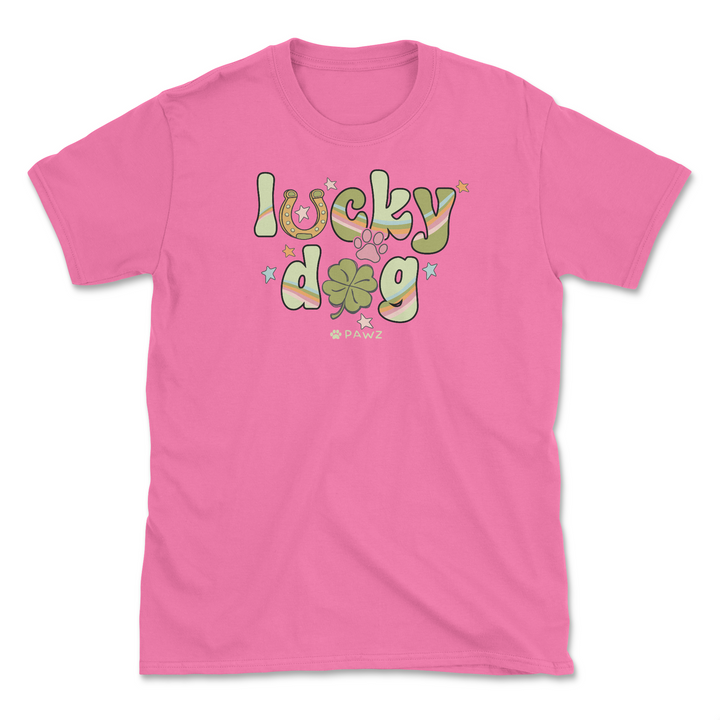 Lucky Dog - Front Print (Adult Short Sleeve T-Shirt)