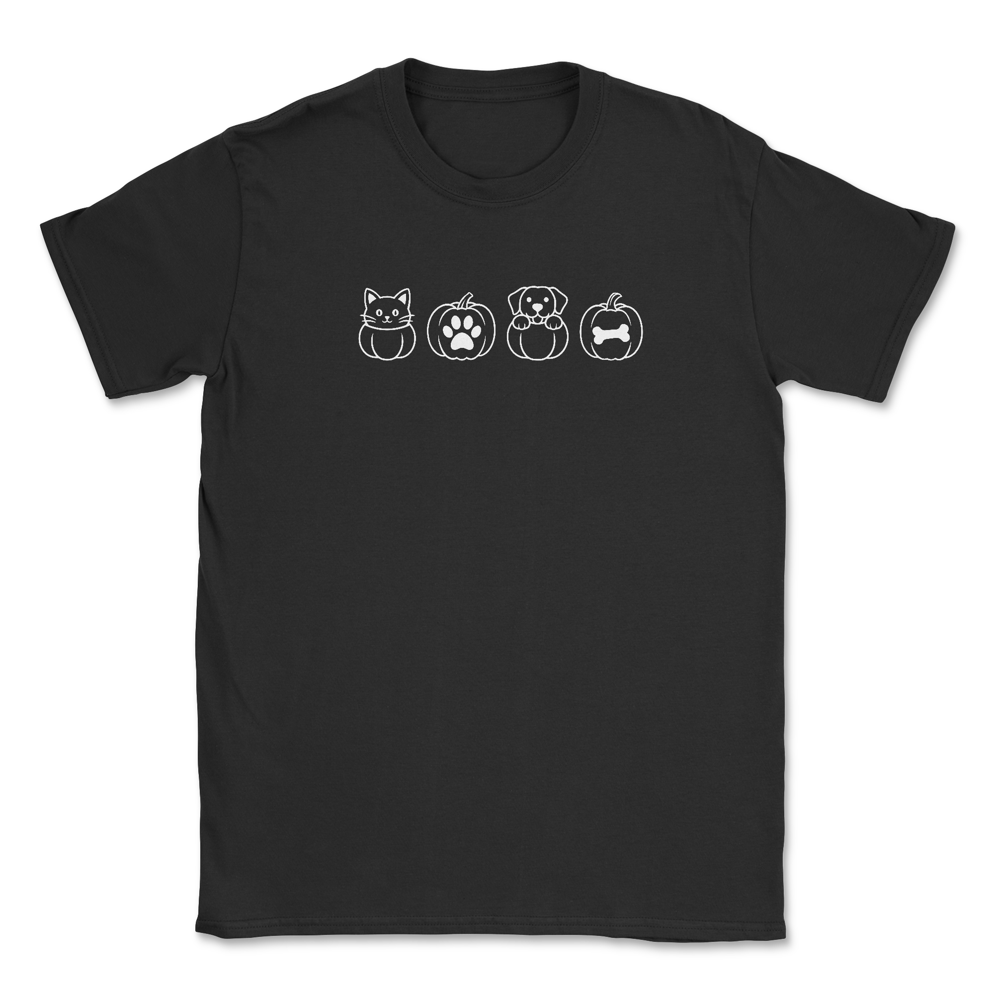Pumpkin Pawz (Front Print) (Adult Short Sleeve T-Shirt)
