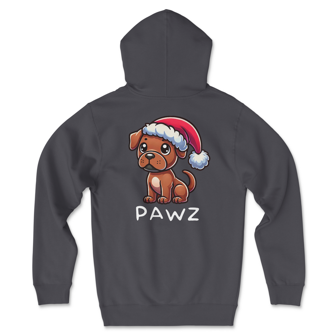 Brown Pitbull Christmas (Adult Hoodie)