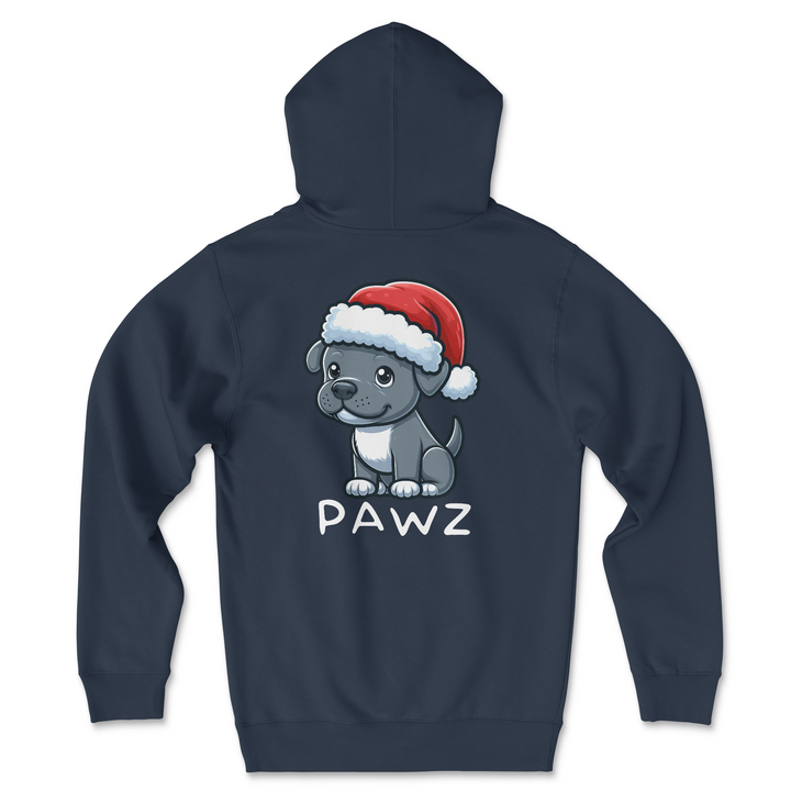 Grey Pitbull Christmas (Adult Hoodie)