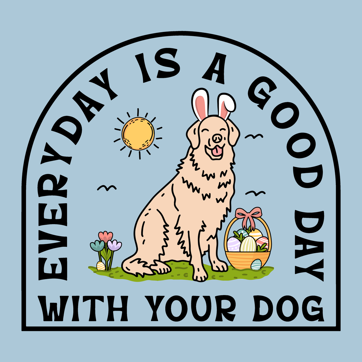 Puppy Positivity - Light Blue (Adult Hoodie)