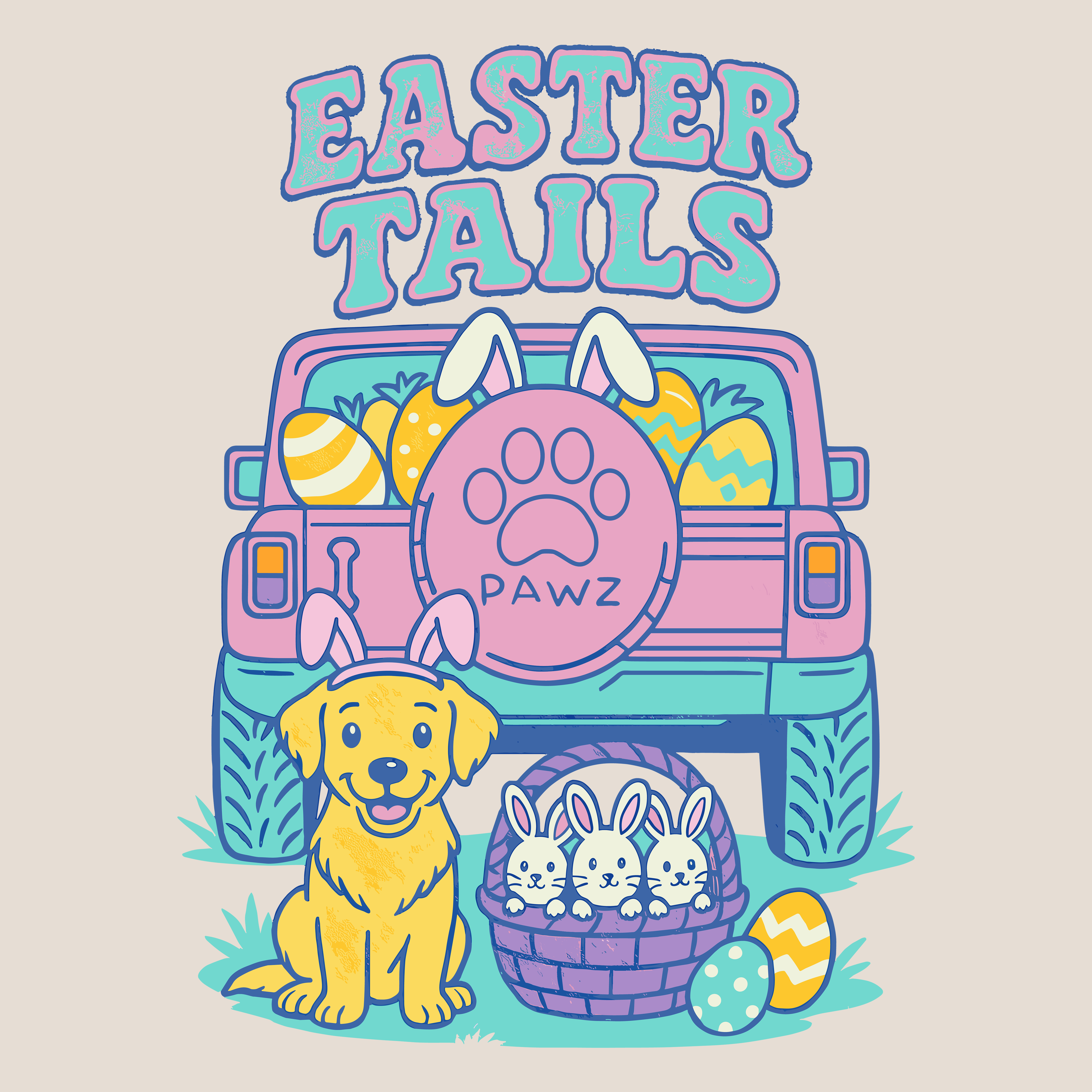 Easter Tails (Adult Short Sleeve T-Shirt)
