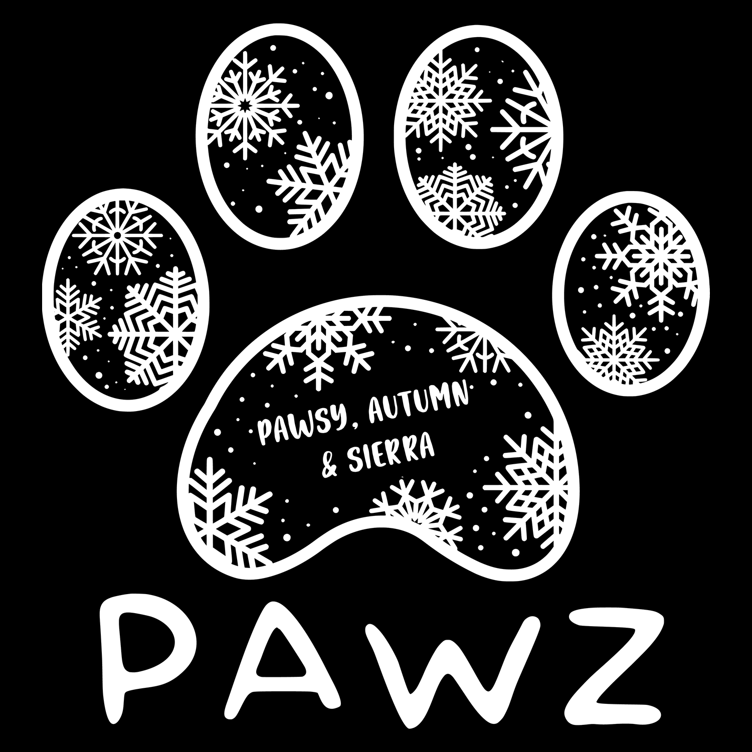Pawsy, Autumn & Sierra Snowflake (Adult Short Sleeve T-Shirt)