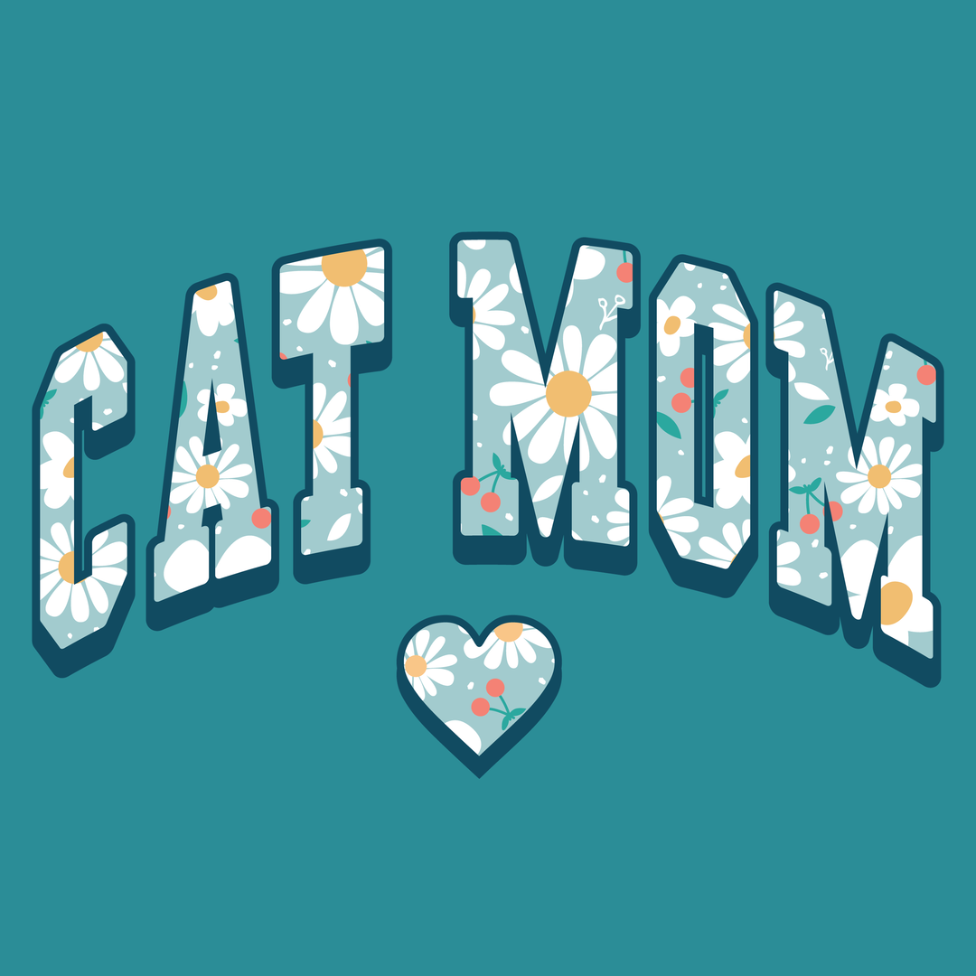 Cat Mom - Front Print - Jade (Adult Short Sleeve T-Shirt)