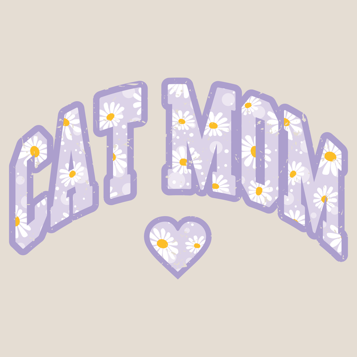 Cat Mom - Front Print - Natural (Adult Short Sleeve T-Shirt)