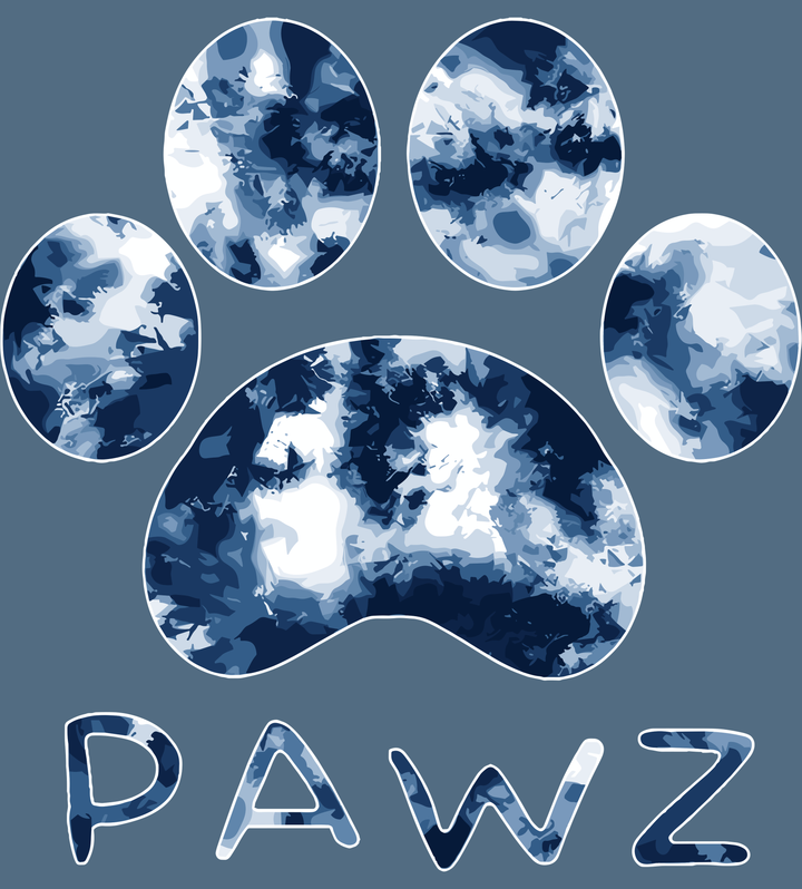 Blue Tie Dye Paw (Adult Crewneck)